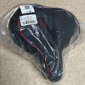 Black and Red Bicycle Seat